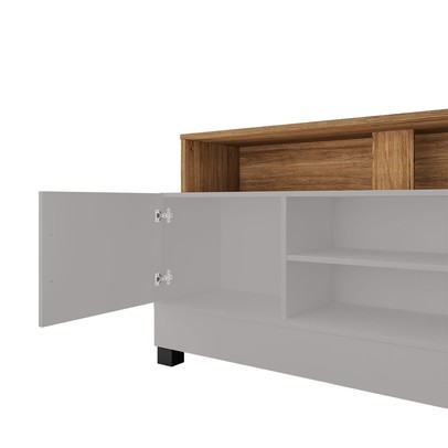 Rack para TV Até 48 Polegadas Guatemala 1 Porta Off White/Cinamomo - Pnr Móveis