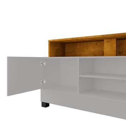 Rack para TV Até 48 Polegadas Guatemala 1 Porta Off White/Naturalle - Pnr Móveis