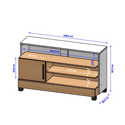 Rack para TV Até 48 Polegadas Guatemala 1 Porta Off White/Naturalle - Pnr Móveis