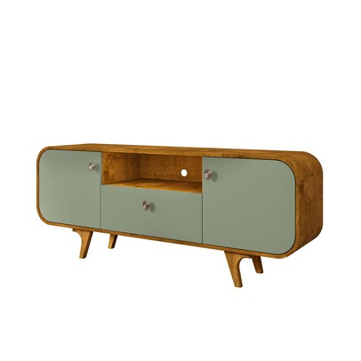 Rack para TV Até 55 Polegadas Bianchi 2 Portas 1 Gaveta Naturalle/Pistache - Pnr Móveis