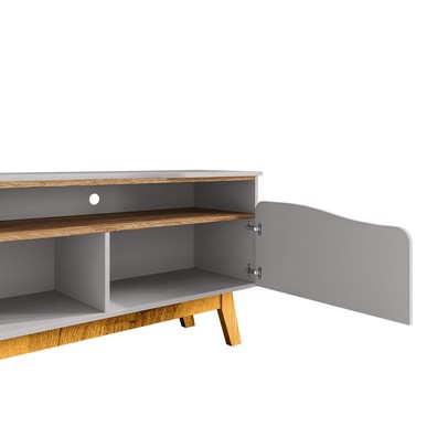 Rack para TV Até 65 Polegadas Romênia 2 Portas Off White/Cinamomo - Pnr Móveis