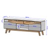 Rack para TV Até 65 Polegadas Romênia 2 Portas Off White/Naturalle - Pnr Móveis