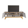 Rack para TV Até 65 Polegadas Mackenzie 2 Portas 1 Prateleira Off White/Cinamomo - Pnr Móveis