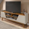 Rack para TV Até 65 Polegadas Mackenzie 2 Portas 1 Prateleira Off White/Nature - Pnr Móveis