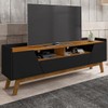 Rack para TV Até 70 Polegadas Evans 2 Portas 1 Gaveta Preto Fosco/Nature - Pnr Móveis