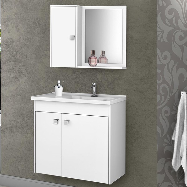 Armário de Banheiro Zalma Branco - Pnr Móveis