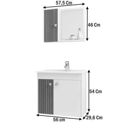 Armário de Banheiro Zalma Branco - Pnr Móveis