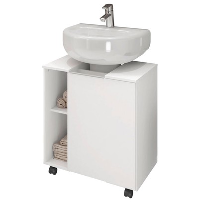 Armário de Banheiro Kodiak 1 Porta 6 Prateleiras Branco - Pnr Móveis