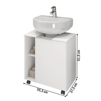 Armário de Banheiro Kodiak 1 Porta 6 Prateleiras Branco - Pnr Móveis