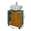 Armário de Banheiro Kodiak 1 Porta 6 Prateleiras Pistache/Naturalle - Pnr Móveis