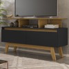 Rack para TV Até 50 Polegadas Mansell 2 Portas Cinamomo/Preto Fosco - Pnr Móveis