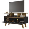 Rack para TV Até 50 Polegadas Mansell 2 Portas Cinamomo/Preto Fosco - Pnr Móveis