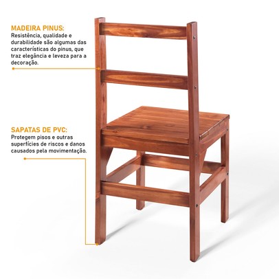 Mesa de Jantar 4 Lugares Cherry Madeira Maciça Mogano - Pnr Móveis