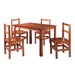 Mesa de Jantar 4 Lugares Cherry Madeira Maciça Mogano - Pnr Móveis