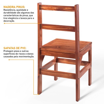 Mesa de Jantar 6 Lugares Cherry Madeira Maciça Mogano - Pnr Móveis