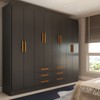 Guarda-Roupa Casal Hilton 8 Portas 6 Gavetas Black - Panorama Móveis