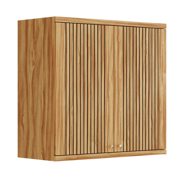 Armário Aéreo de Cozinha 80 Cm Sauvignon 2 Portas 1 Prateleira 100% Mdf Amêndoa - Rio Doce