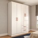 Guarda-Roupa Solteiro Boulevard 4 Portas 2 Gavetas Branco - Panorama Móveis