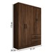 Guarda-Roupa Solteiro Boulevard 4 Portas 2 Gavetas Castanho - Panorama Móveis