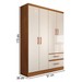 Guarda-Roupa Solteiro Boulevard 4 Portas 2 Gavetas Off White/Nogueira - Panorama Móveis