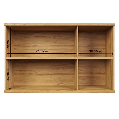 Armário Aéreo Cozinha 120 Cm Sauvignon 3 Portas 2 Prateleiras 100% Mdf Amêndoa - Rio Doce
