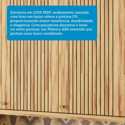 Armário Aéreo Cozinha 120 Cm Sauvignon 3 Portas 2 Prateleiras 100% Mdf Amêndoa - Rio Doce