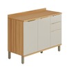 Balcão de Cozinha 120 Cm Sauvignon 2 Portas 3 Gavetas 100% Mdf Amêndoa/Off White - Rio Doce