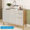 Balcão de Cozinha 120 Cm Sauvignon 2 Portas 3 Gavetas 100% Mdf Amêndoa/Off White - Rio Doce