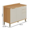 Balcão de Cozinha 120 Cm Sauvignon 2 Portas 3 Gavetas 100% Mdf Amêndoa/Off White - Rio Doce