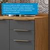 Balcão de Cozinha 120 Cm Sauvignon 2 Portas 3 Gavetas 100% Mdf Amêndoa/Chumbo - Rio Doce