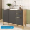 Balcão de Cozinha 120 Cm Sauvignon 2 Portas 3 Gavetas 100% Mdf Amêndoa/Chumbo - Rio Doce