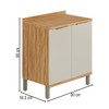 Balcão de Cozinha 80 Cm Sauvignon 2 Portas 100% Mdf Amêndoa/Off White - Rio Doce