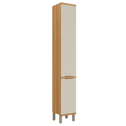 Paneleiro Sauvignon 2 Portas 4 Prateleiras 100% Mdf Amêndoa/Off White - Rio Doce