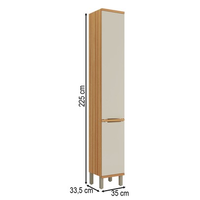 Paneleiro Sauvignon 2 Portas 4 Prateleiras 100% Mdf Amêndoa/Off White - Rio Doce