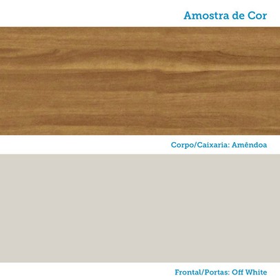 Paneleiro Sauvignon 4 Portas 100% Mdf Amêndoa/Off White - Rio Doce