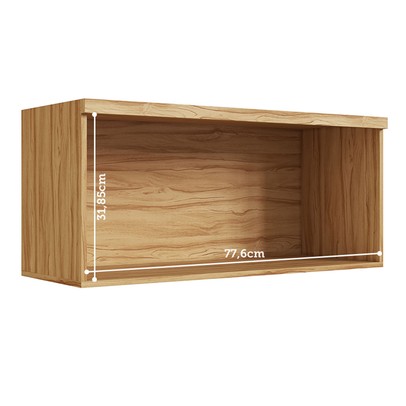 Armário Aéreo Cozinha 80 Cm Riesling 1 Porta 100% Mdf Amêndoa/Off White - Rio Doce