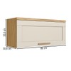 Armário Aéreo Cozinha 80 Cm Riesling 1 Porta 100% Mdf Amêndoa/Off White - Rio Doce