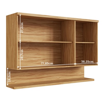 Armário Aéreo Cozinha 120 Cm Riesling 3 Portas 100% Mdf Amêndoa/Off White - Rio Doce