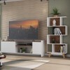 Sala de Estar Completa 2 Portas Branco/Nogal Cj-041 - Hecol Móveis