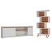 Sala de Estar Completa 2 Portas Branco/Nogal Cj-041 - Hecol Móveis