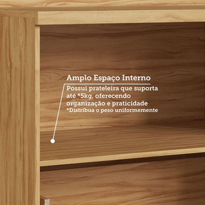 Balcão de Cozinha 80 Cm Riesling 1 Gaveta 1 Porta 100% Mdf Amêndoa/Off White - Rio Doce