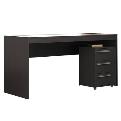 Escritório Completo 3 Gavetas Onix Tx Cj-045 - Hecol Móveis