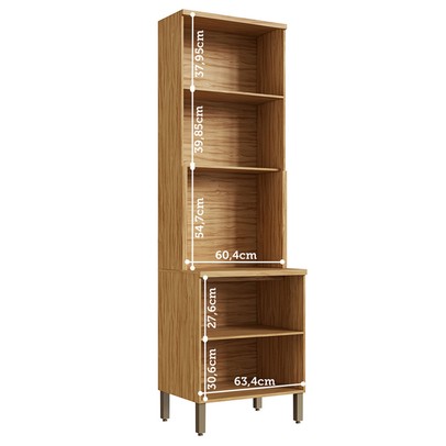 Paneleiro Riesling 4 Portas 2 Prateleiras 100% Mdf Amêndoa/Off White - Rio Doce