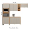 Cozinha Completa Allune 10 Portas 3 Gavetas 100% Mdf Jequitibá/Gris- Linea Brasil