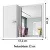 Armário de Banheiro Paloma 1 Porta 2 Prateleiras com Espelho Branco - Pnr Móveis