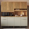 Cozinha Compacta Concord 8 Portas 2 Gavetas 100% Mdf Amêndoa/Off White - Rio Doce