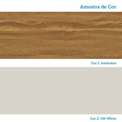 Cozinha Compacta Concord 8 Portas 2 Gavetas 100% Mdf Amêndoa/Off White - Rio Doce