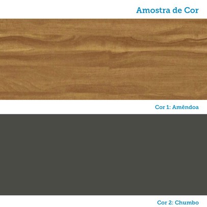 Cozinha Compacta Concord 8 Portas 2 Gavetas 100% Mdf Amêndoa/Chumbo - Rio Doce