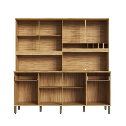 Cozinha Compacta Concord 8 Portas 2 Gavetas 100% Mdf Amêndoa/Chumbo - Rio Doce
