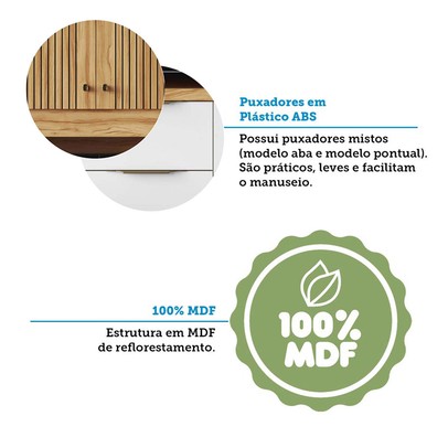 Cozinha Compacta Moscato 1 Gaveta 4 Portas 100% Mdf Amêndoa/Branco - Rio Doce